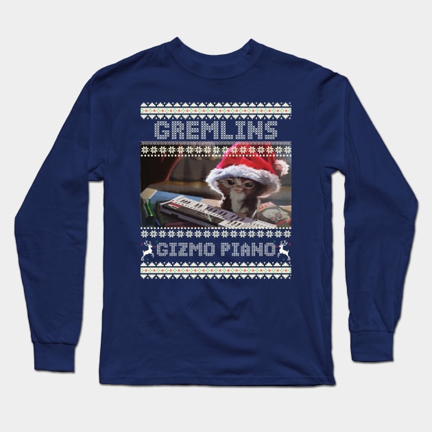 Gremlins Cute Play Piano Long Sleeve T-Shirt by Zac Brown